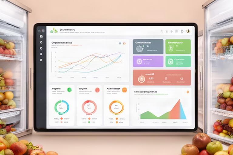 Dashboard di business intelligence con lotti biologici, scadenze dei certificati e indicatori della catena del freddo